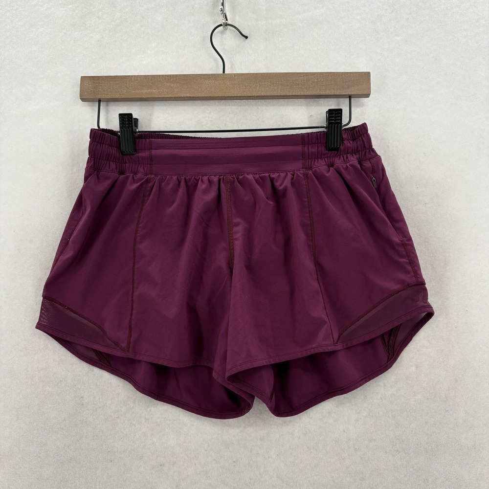 Lululemon Hotty Hot High Rise Shorts Womens 8 Purple Swift Sweat Wicking Running